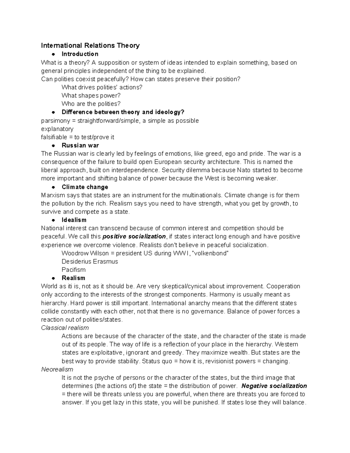 HOC 2 20 02 - Lecture 2: Introduction to International Relations Theory ...