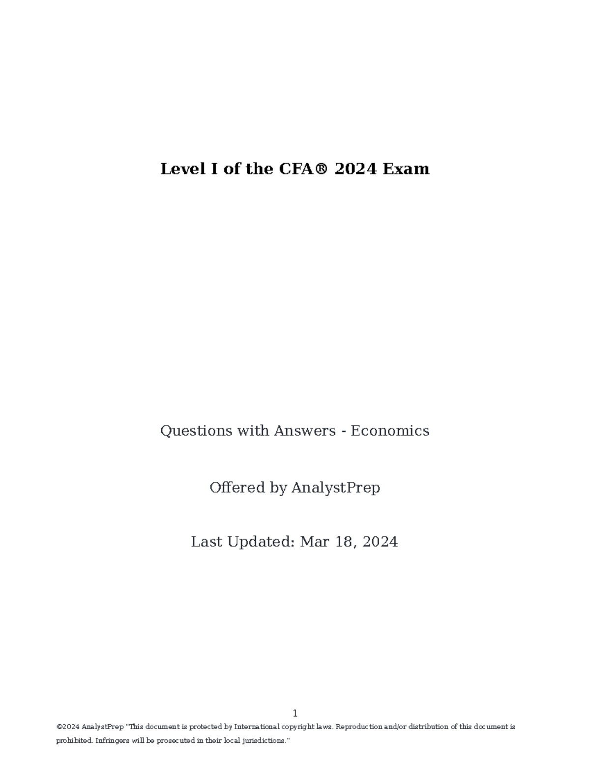 CFA Level 1 Economics Exam Questions & Answers - Chapter 2 Q&A - Studocu