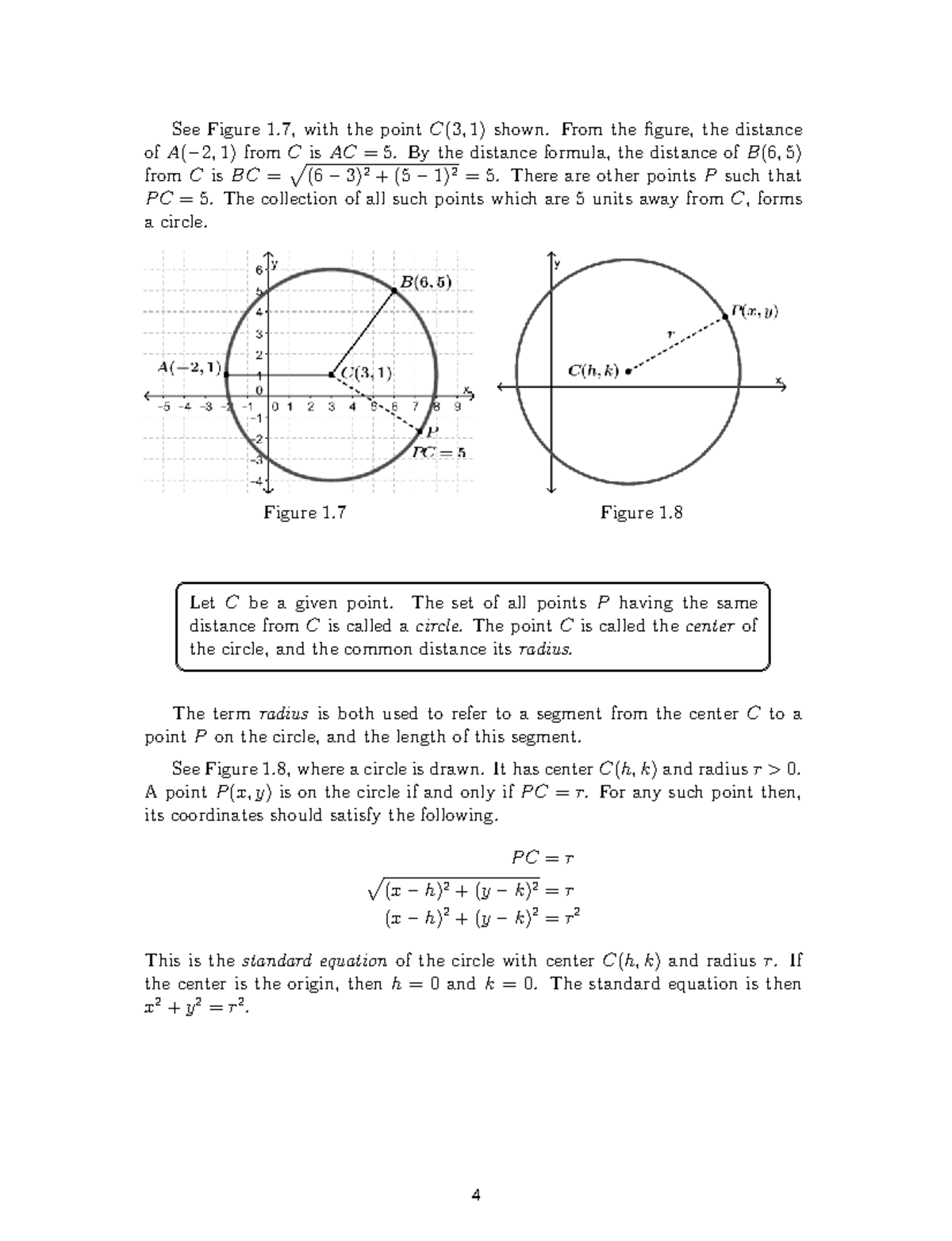 Conic 2: Understanding Circles and the Distance Formula - Studocu