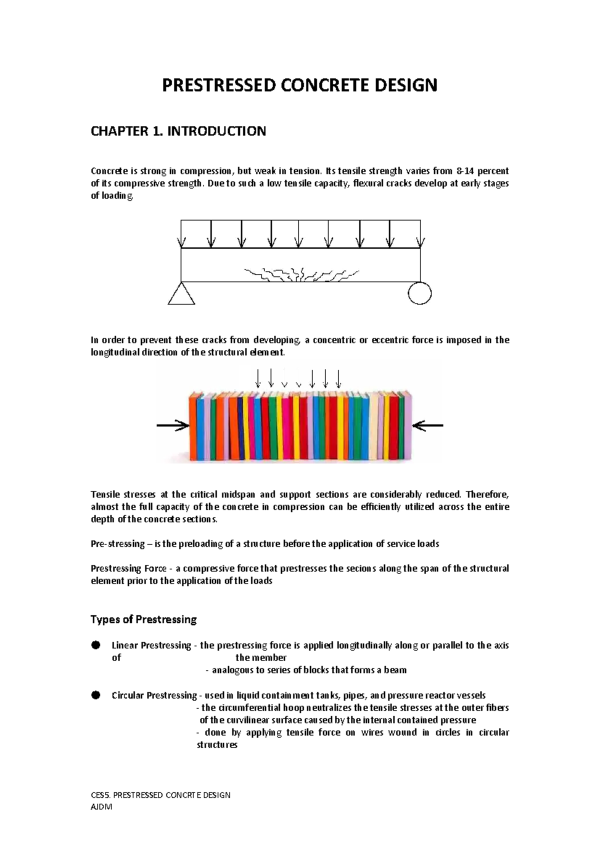 PSC Lecture Notes 1: Overview of Prestressed Concrete Design Concepts ...
