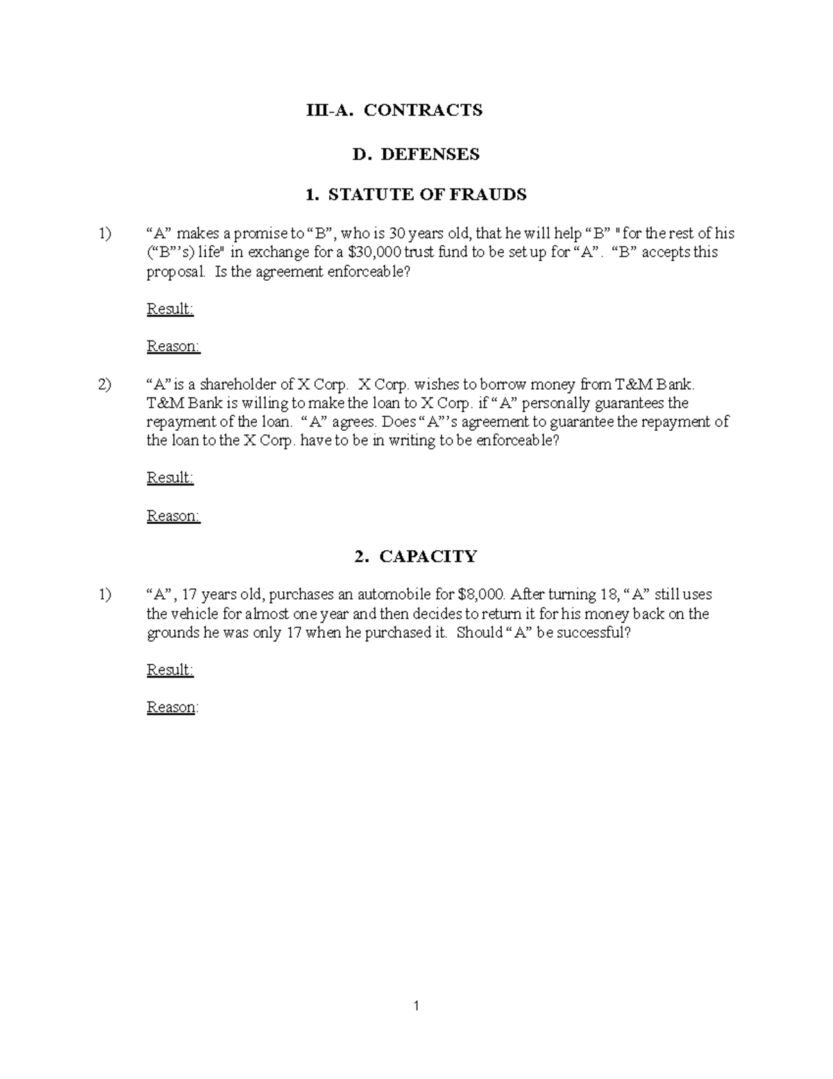 09B. Contracts - Defenses & Key Legal Concepts Overview - Studocu