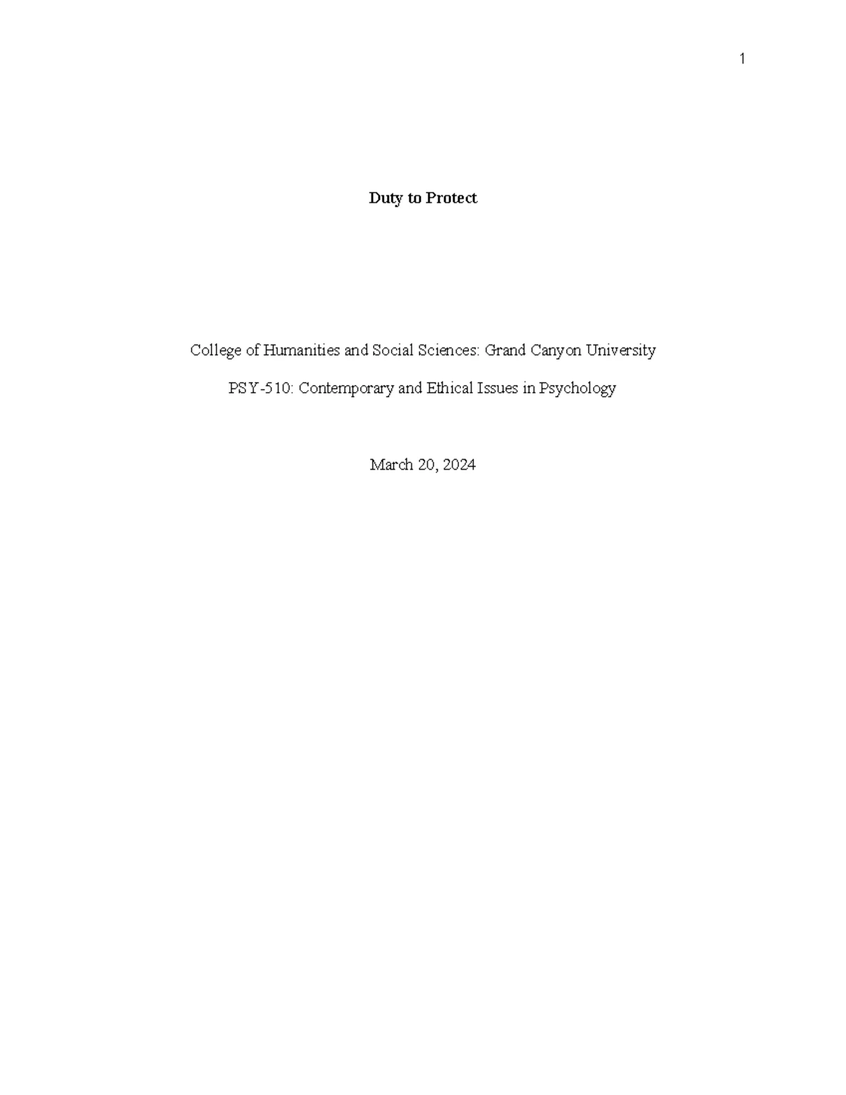 Psy510 t5 case study ethical dilemma in duty to protect studocu