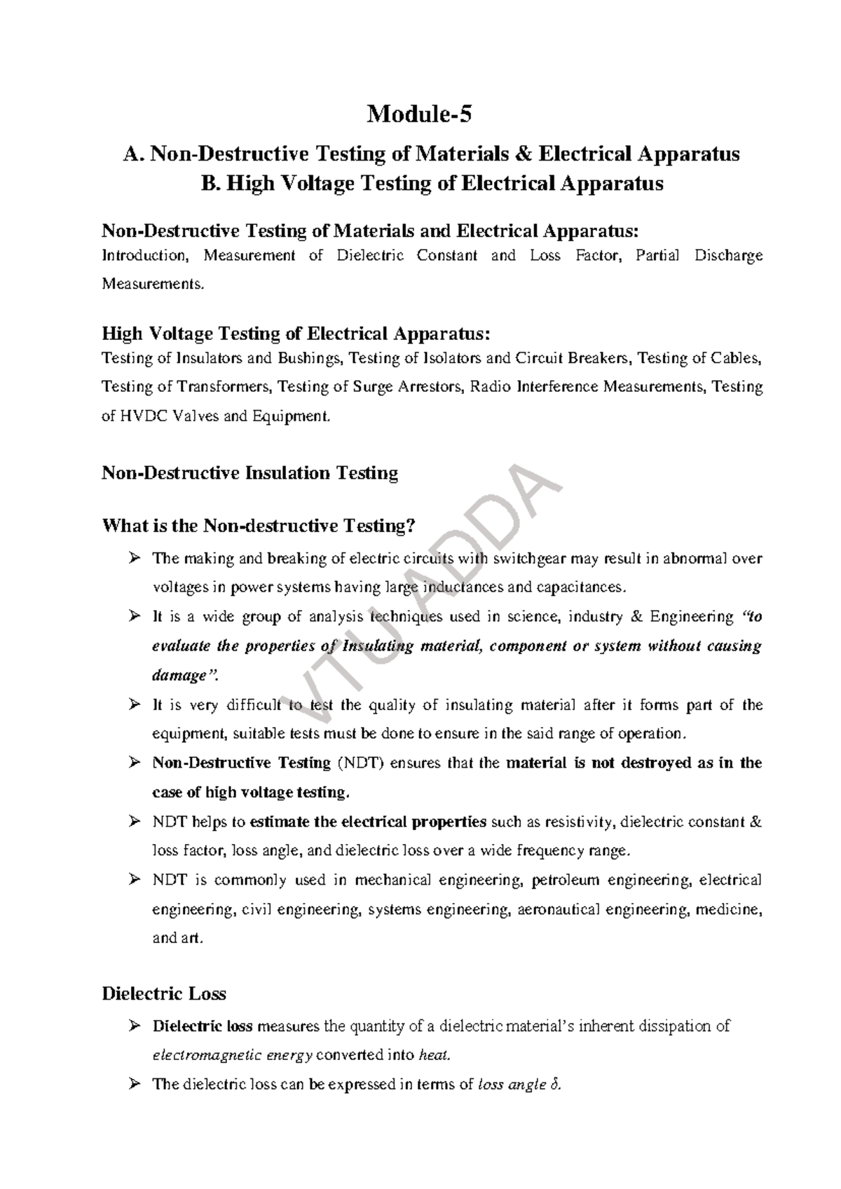 BEE515A - Module 5: High Voltage Testing of Electrical Apparatus - Studocu