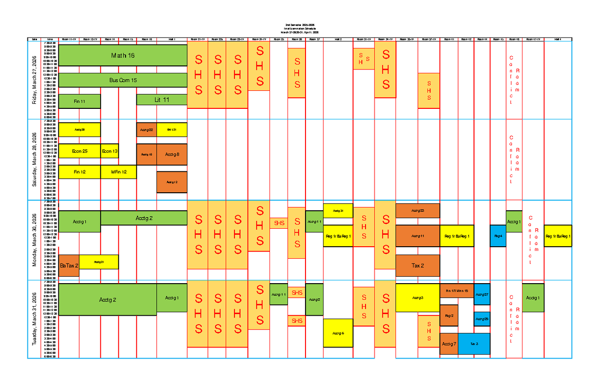 2nd Semester Final Exam Schedule 2025-2026 - Studocu