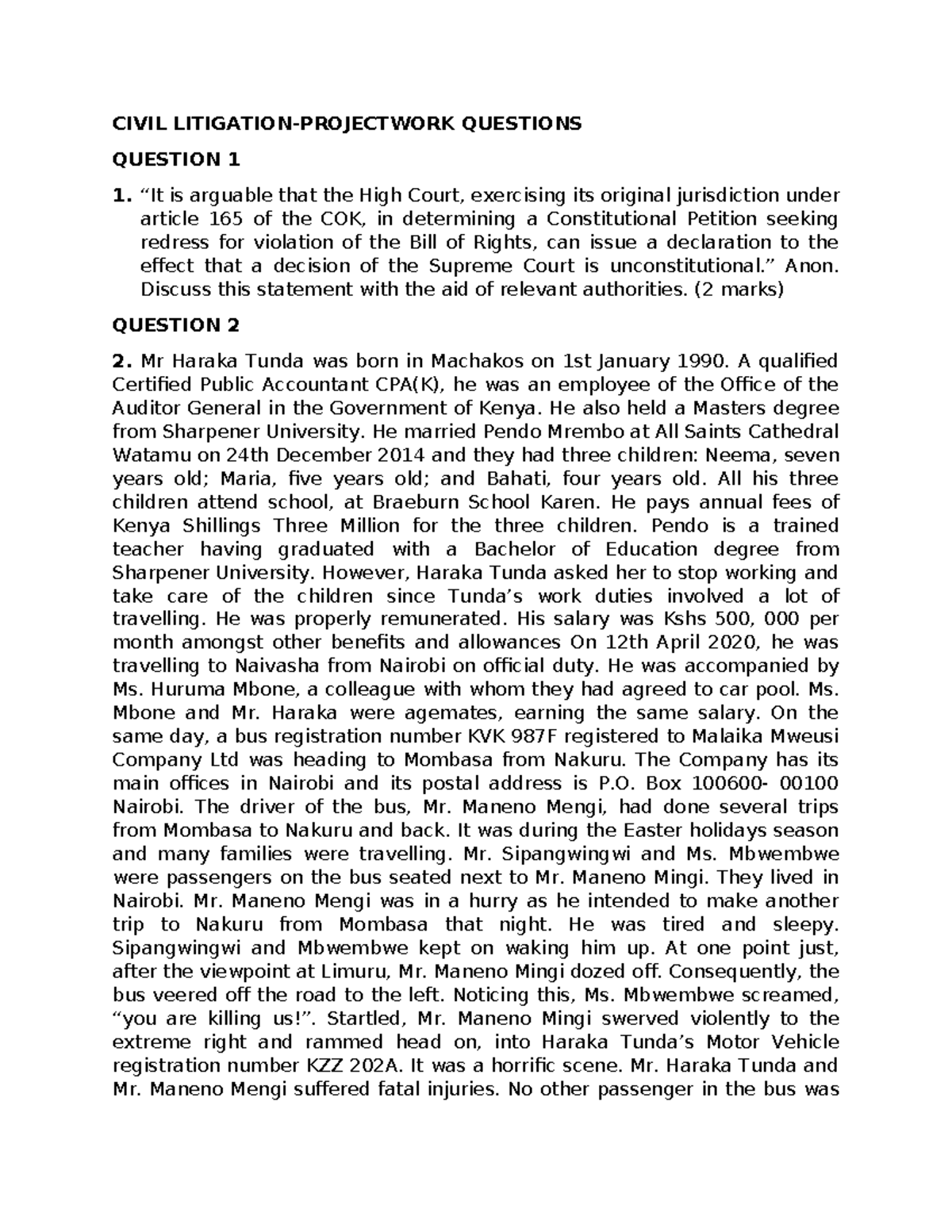Revised- Civil Litigation- Project WORK Allocation FOR FIRM 36 - CIVIL ...