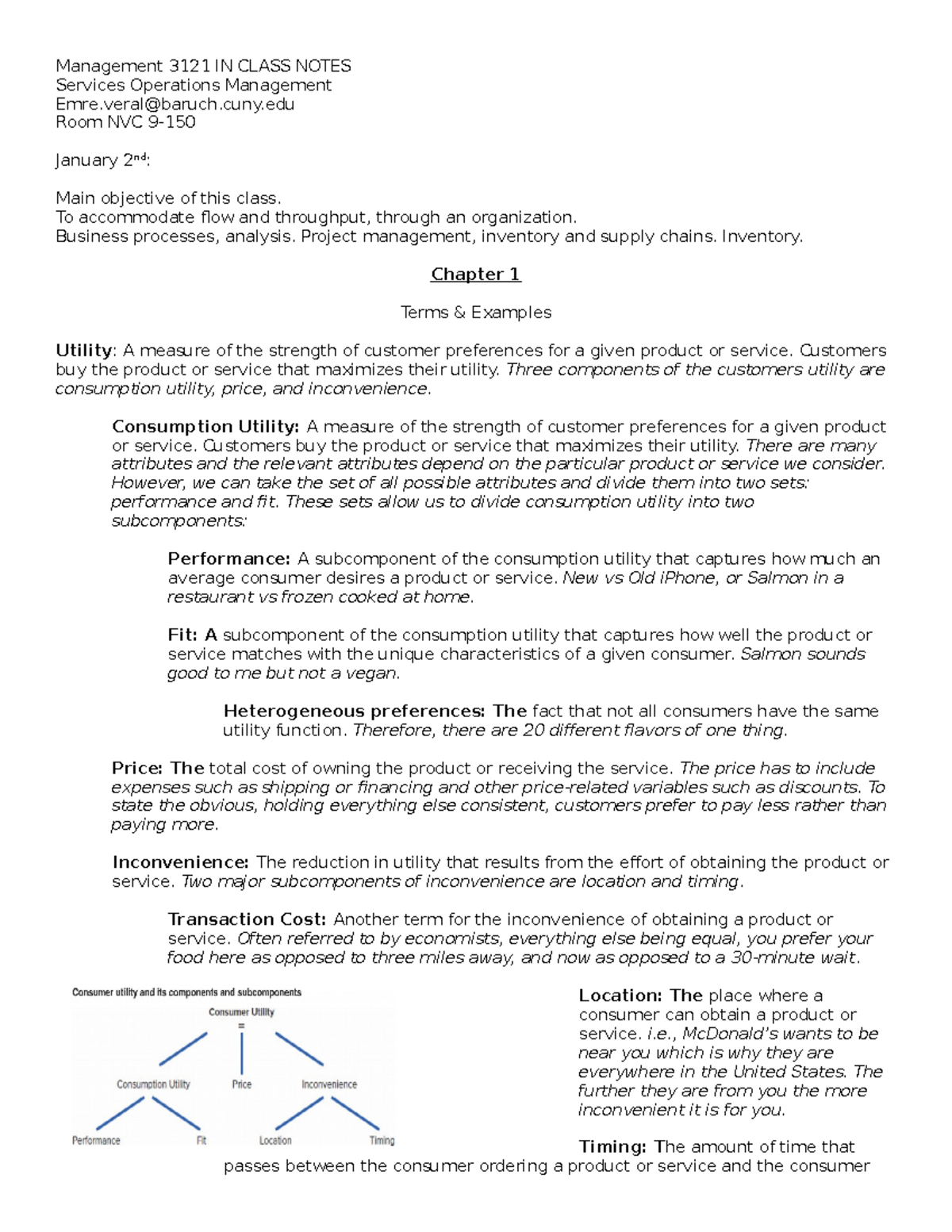 Management 3121 Notes - Management 3121 IN CLASS NOTES Services ...