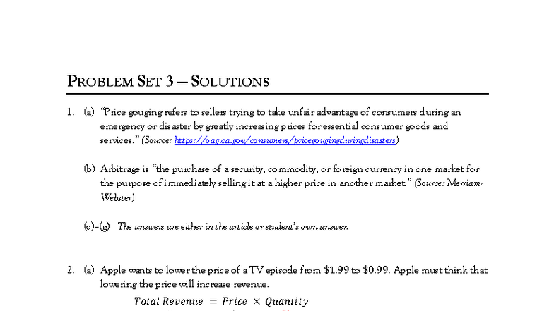 EC1101E Problem Set 3 - Detailed Solutions - Studocu
