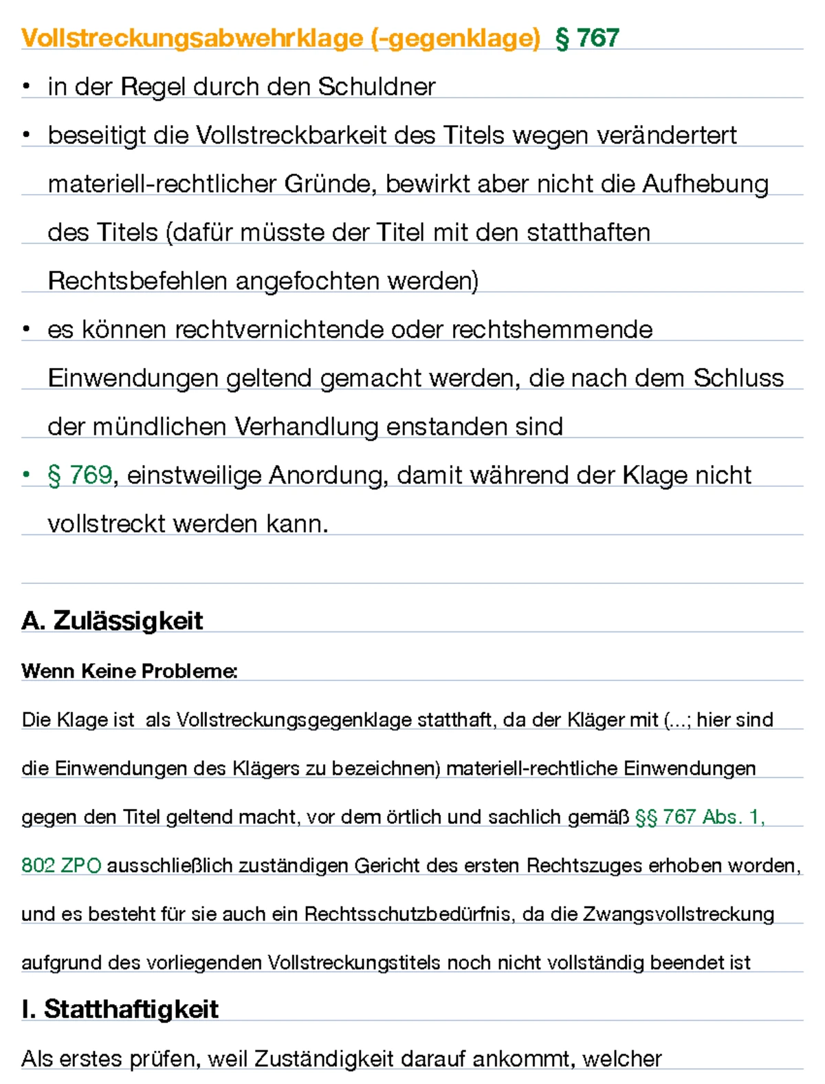 Zivilprozessrecht II: Zwangsvollstreckungsrecht und Verfahren 2023 - Studocu