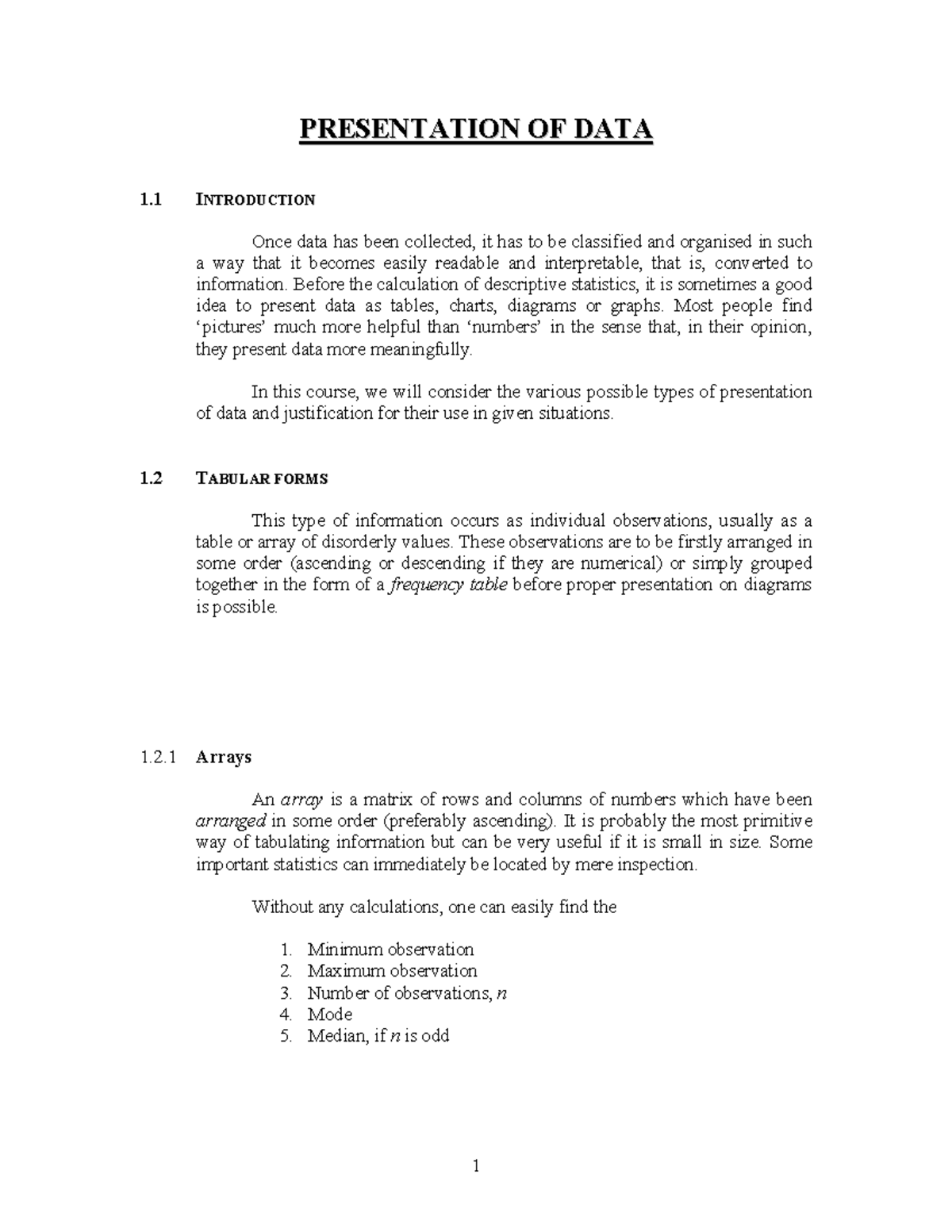 STAT 113 - Lecture 2 Notes: Data Presentation Techniques - Week 3 - Studocu