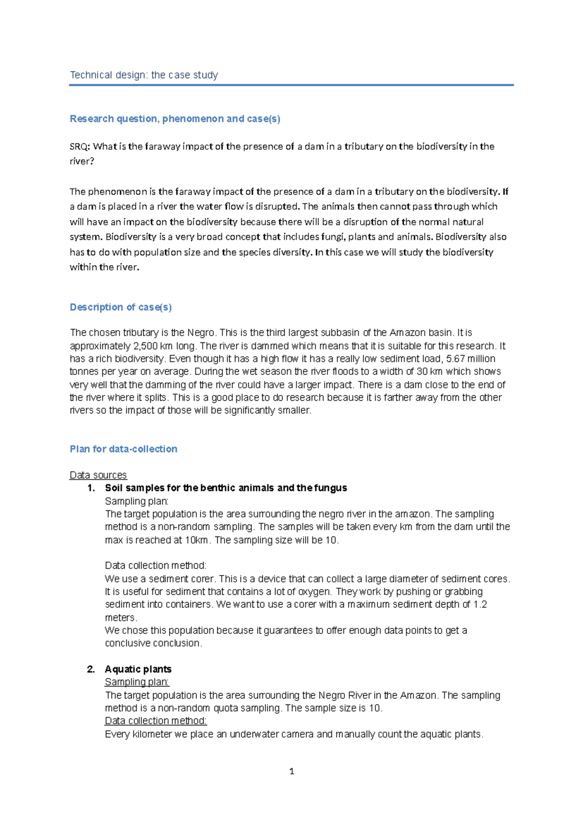 Case Study 2.2: Impact of Dams on Biodiversity in the Negro River ...