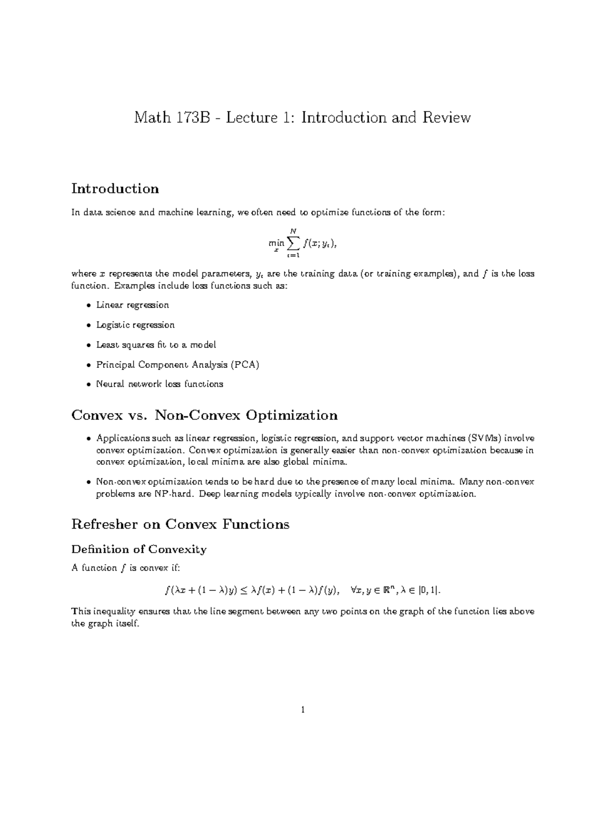 Math 173B Lecture Series: Optimization & Stochastic Gradient Descent ...