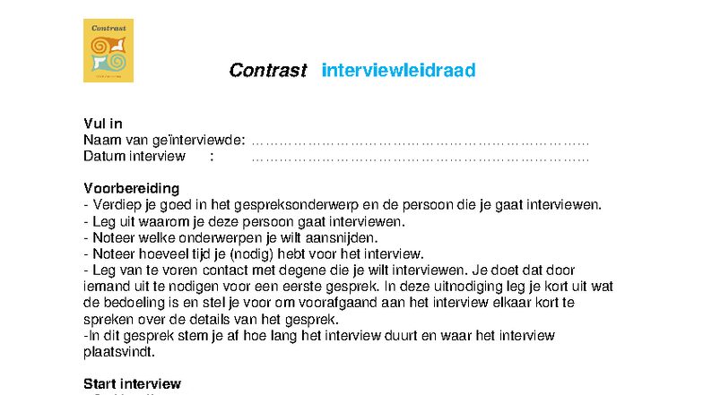 Interviewleidraad: Tips en Structuur voor een Succesvol Interview ...
