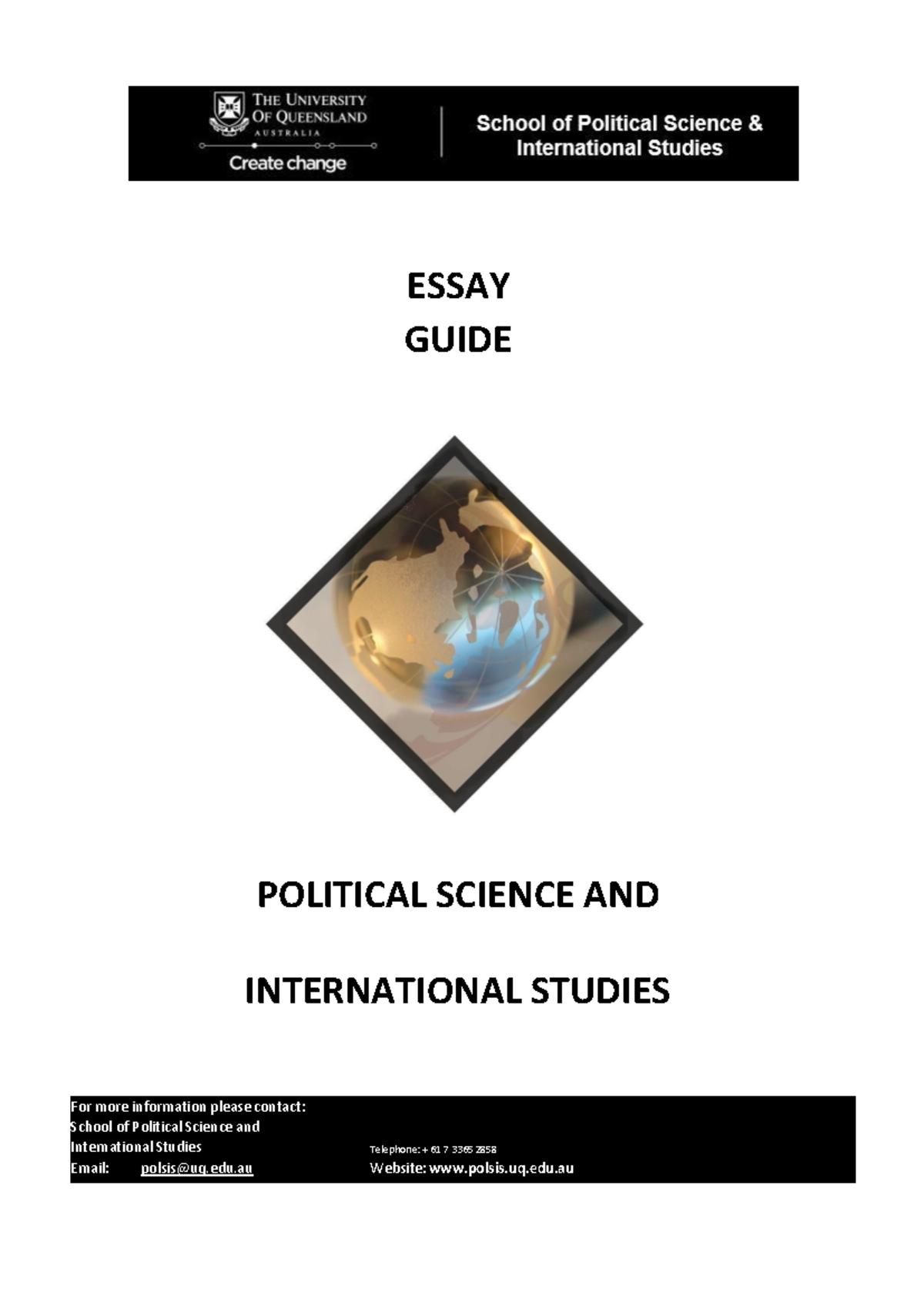 POLSIS Essay Guide: Constructing Academic Essays in Political Science ...
