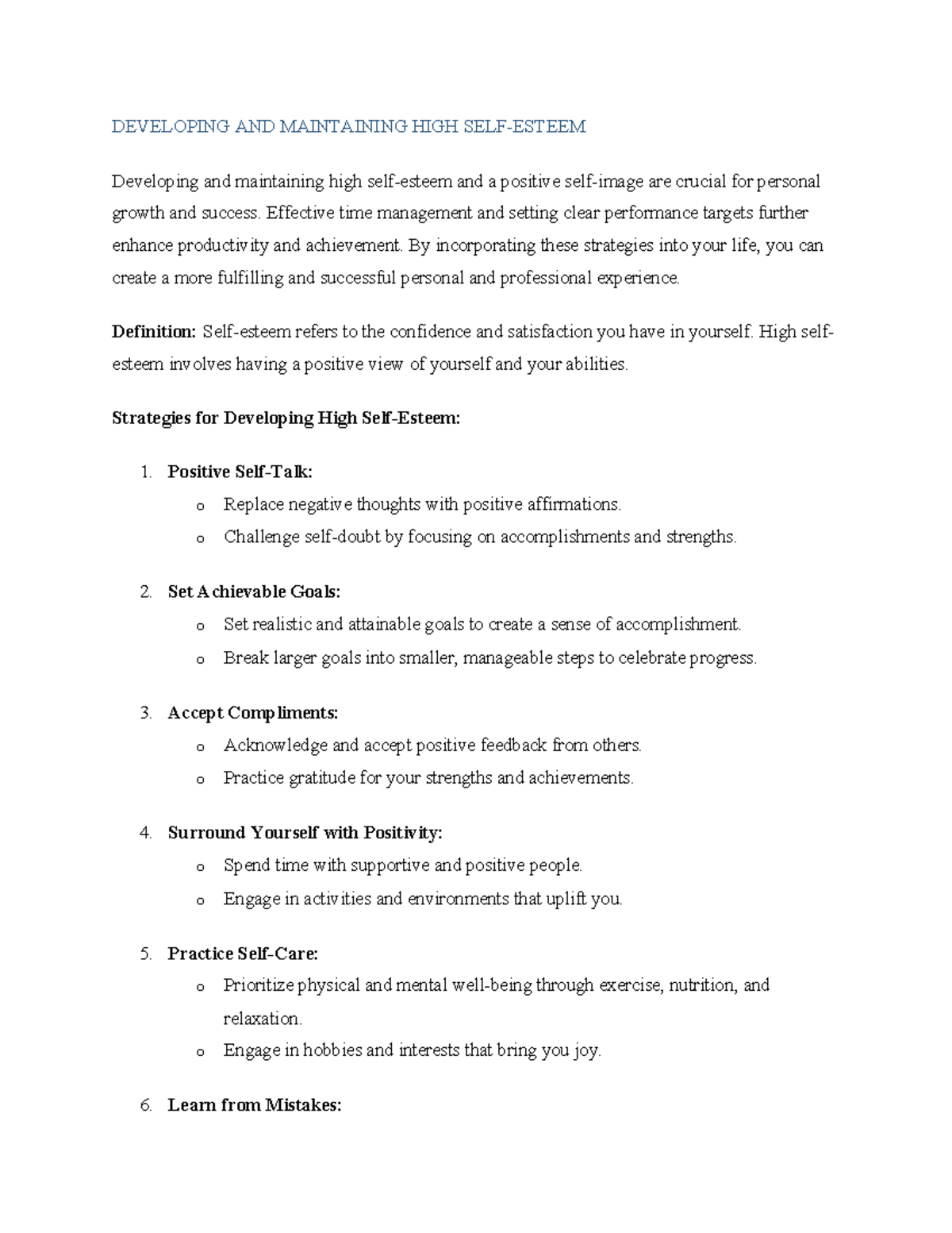 Work Ethics and Practices Notes (Lesson 3): Strategies for Personal ...