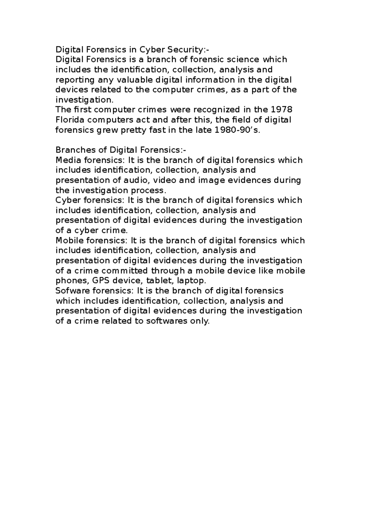 Cs1 - Comprehensive Overview of Digital Forensics in Cyber Security ...
