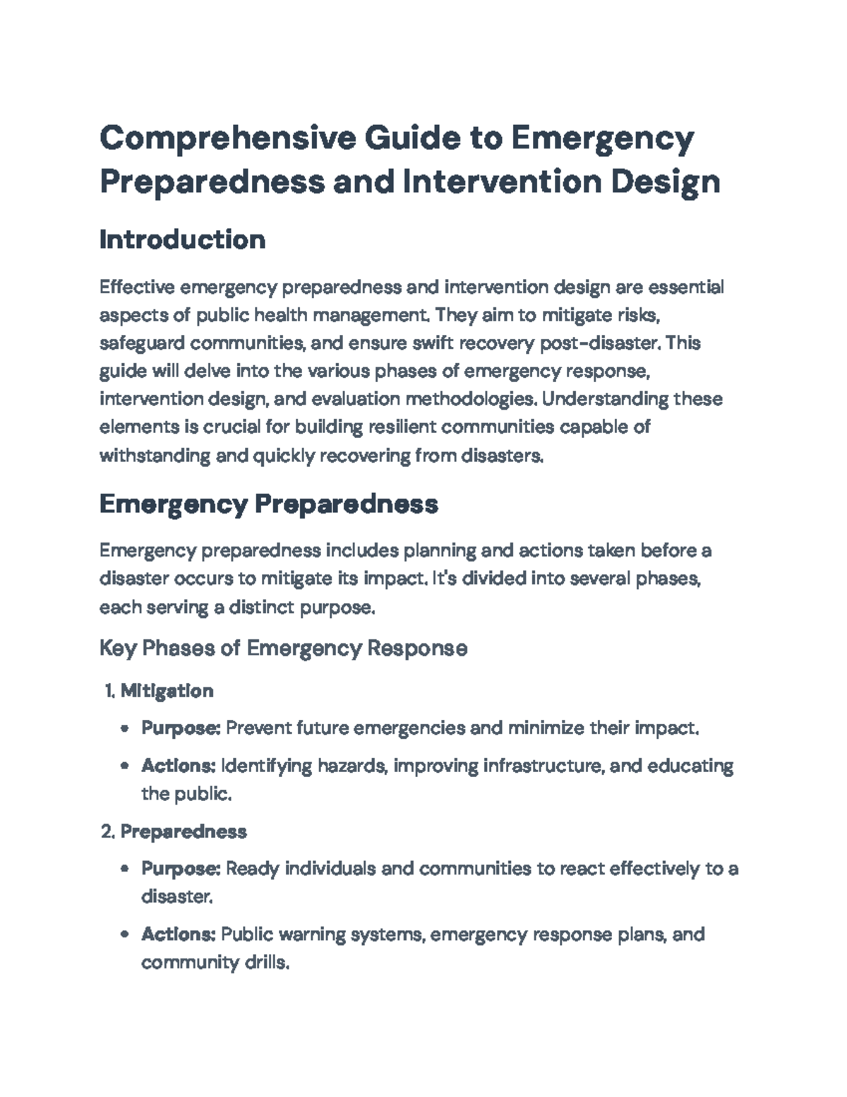 Comprehensive Guide to Emergency Preparedness & Intervention Design ...