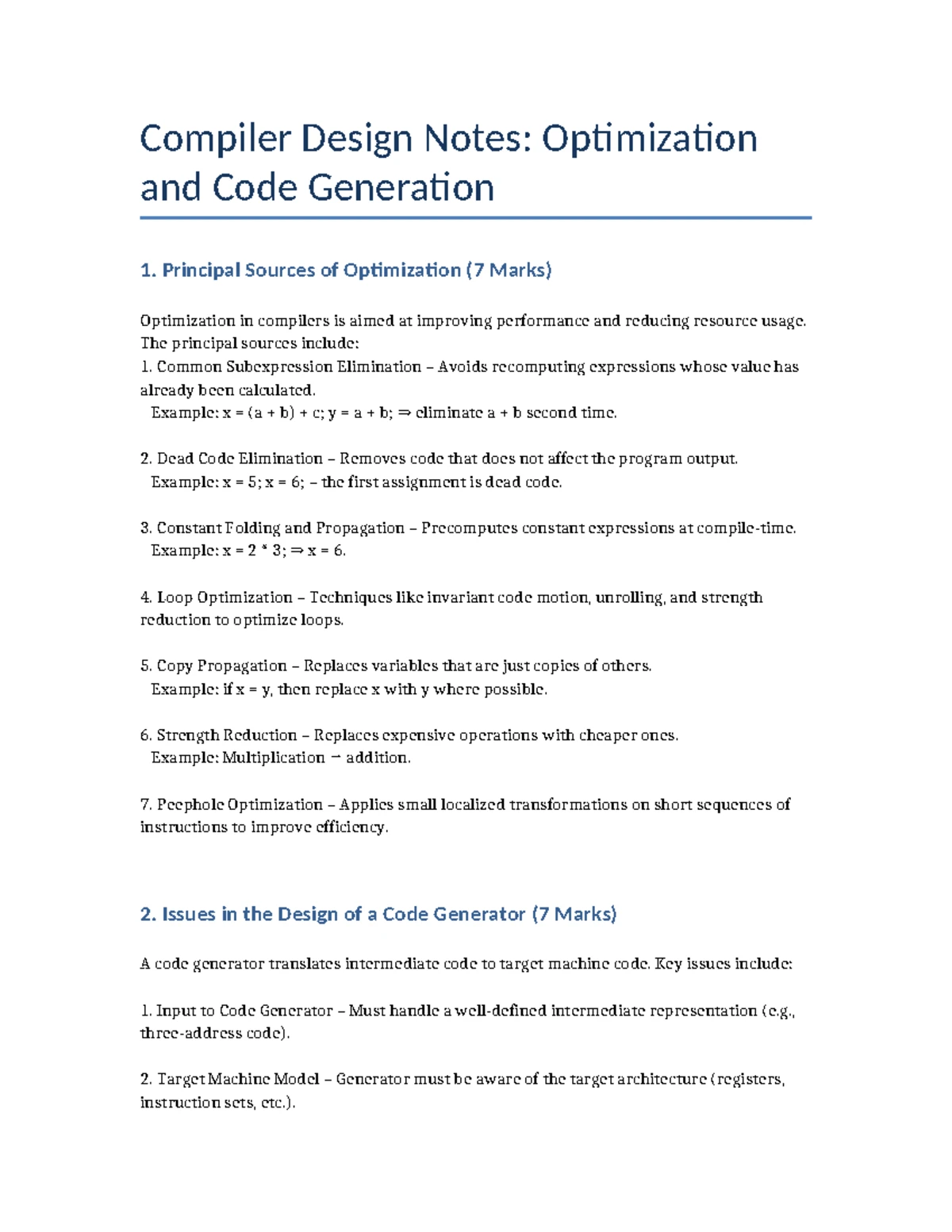 Module 1 - Compiler Notes Overview for 2019 Exam Prep - Studocu