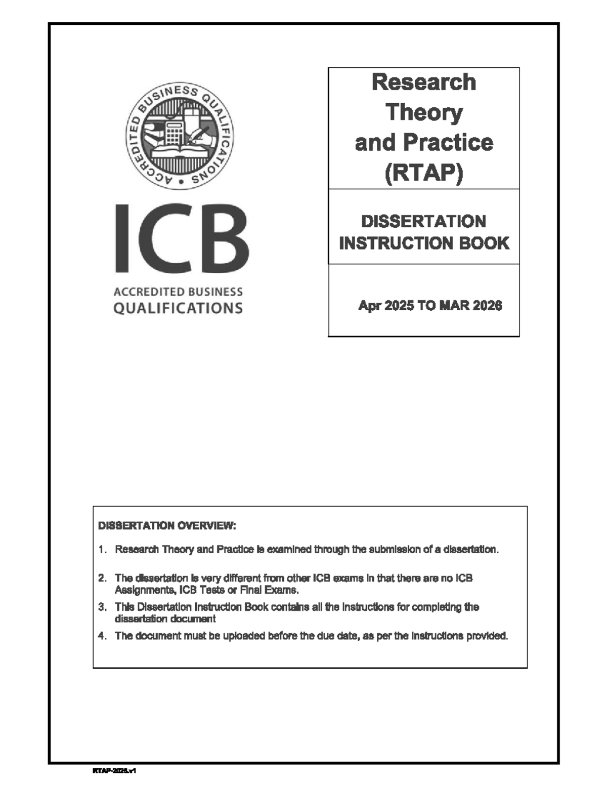 RTAP Financial Accounting Dissertation Guidelines (Apr 2025 - Mar 2026 ...