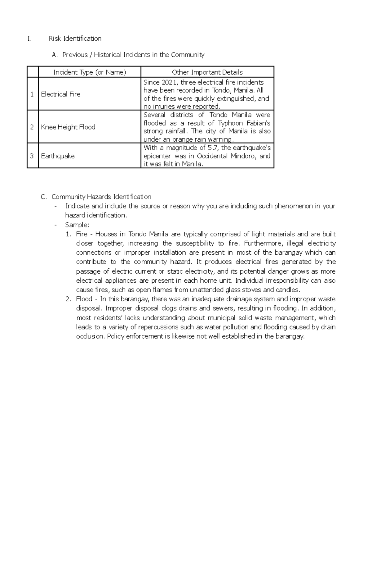 Hazards Identification - NSTP Notes on Community Risks - Studocu