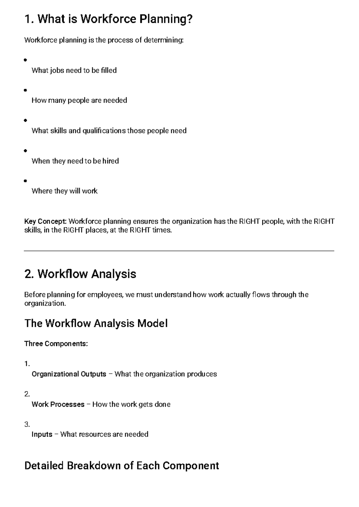 HRM 101: Workforce Planning and Job Analysis Overview - Studeersnel