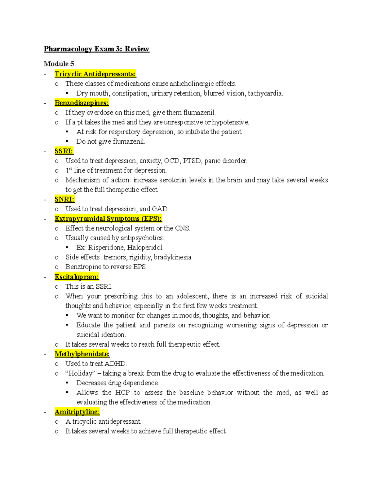 Pharmacology Exam 3: Comprehensive Review of Medications and Effects ...