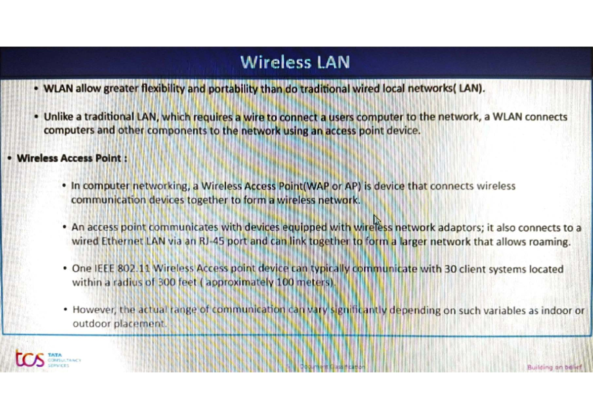 Wireless LAN (WLAN) Overview: Access Points & Security Standards - Studocu