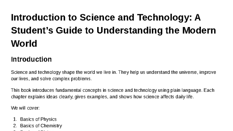 Introduction to Science and Technology: Understanding Modern Concepts ...