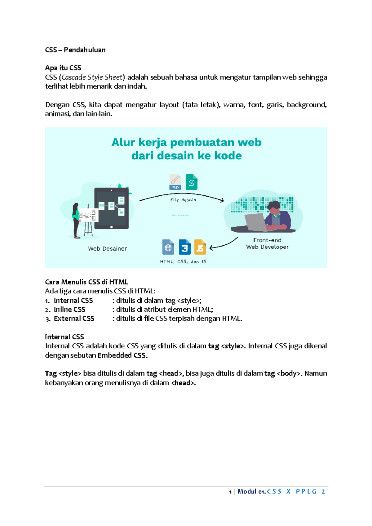 CSS 01: Pendahuluan dan Cara Penulisan CSS di HTML - Studocu