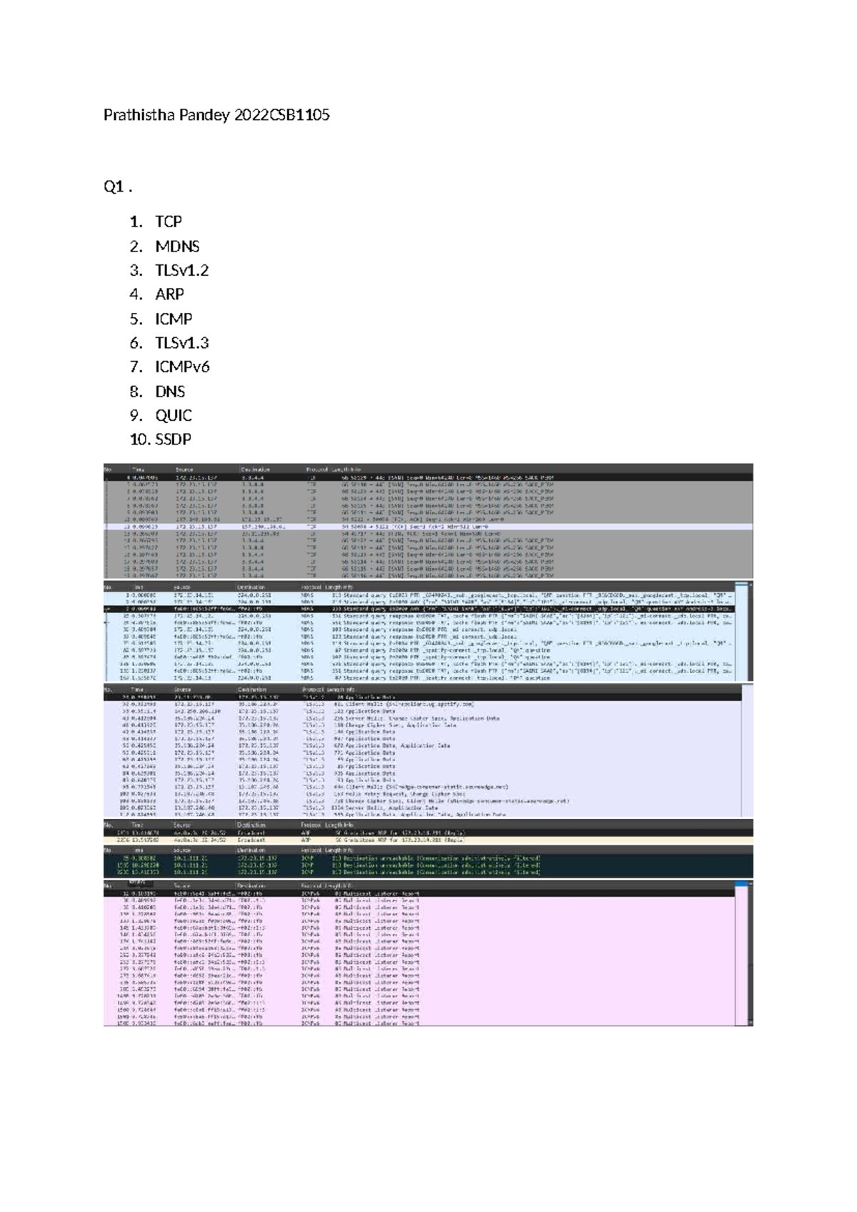 2022CSB1105 Wireshark Lab Report: Protocol Analysis Summary - Studocu