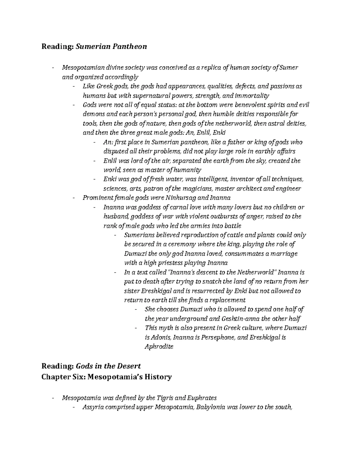 Class 8 Notes - The Kumarbi Cycle, Hittite Mythology. Dr. Frame ...