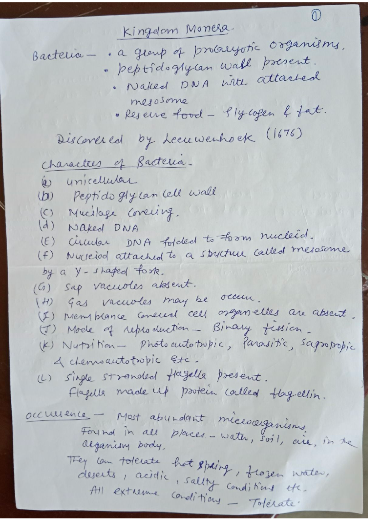 Kingdom Monera Overview: Bacteria Characteristics and Classification -  Class 11 - Studocu