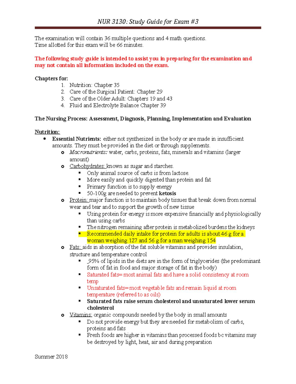 NUR 3130: Comprehensive Study Guide for Foundations Exam 3 - Studocu