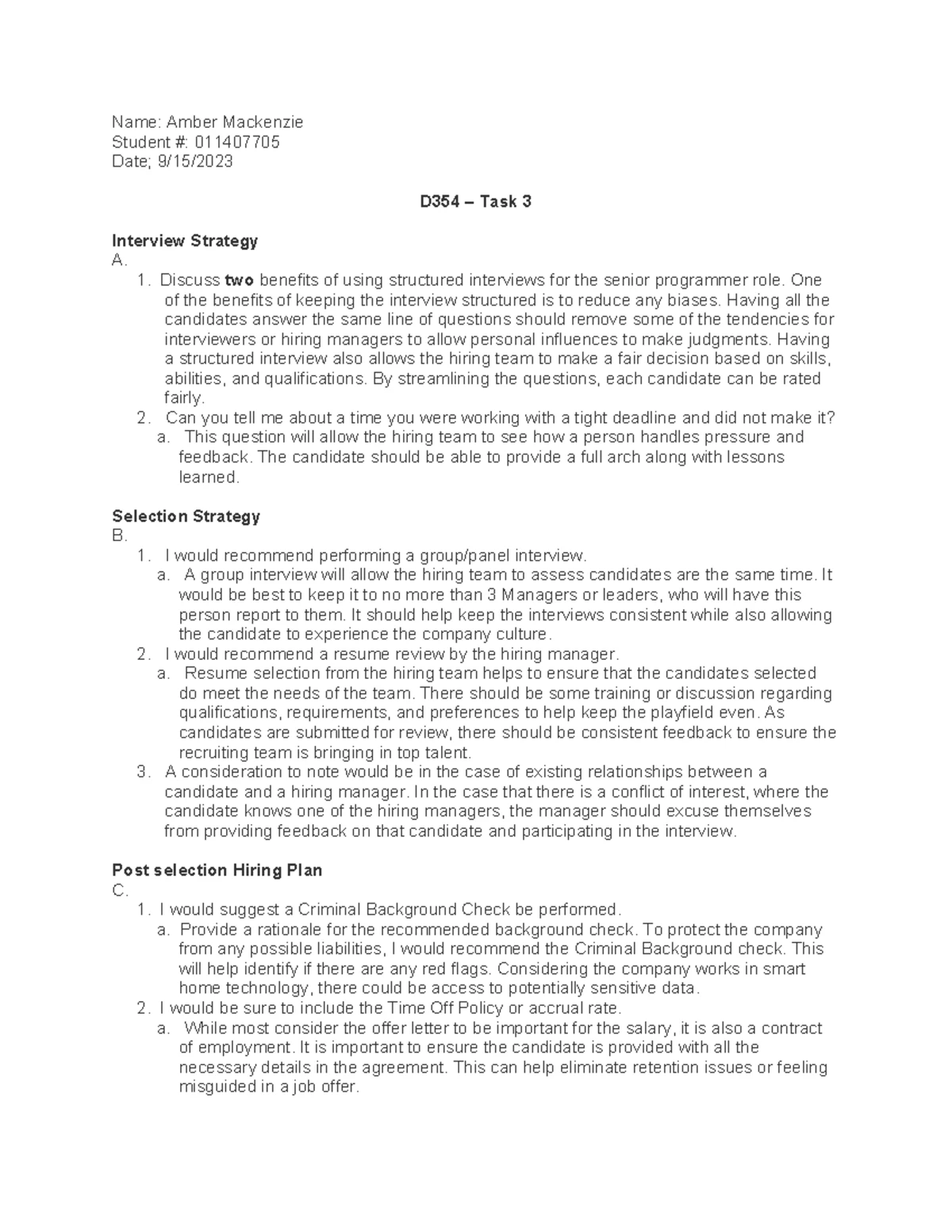 D354 VFM1 Task 1: Workforce Planning & Talent Acquisition Insights ...