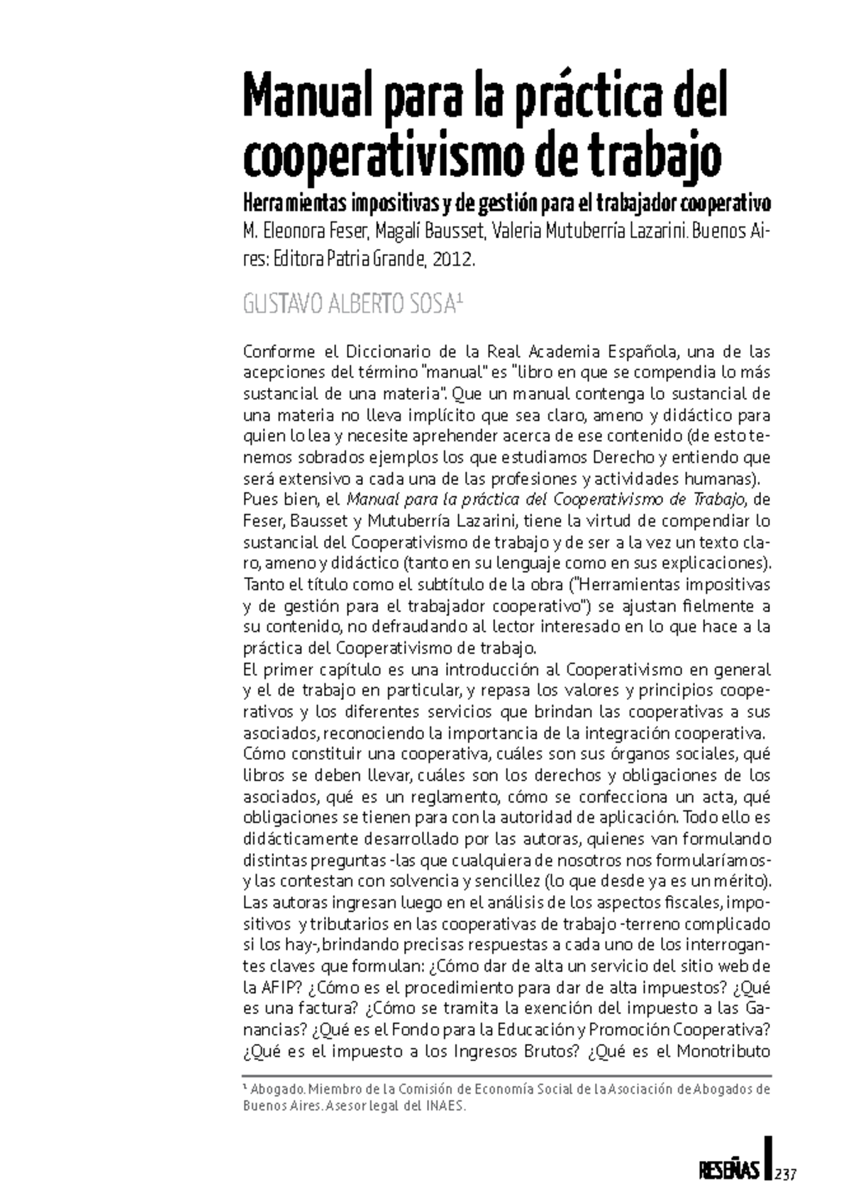 Manual práctico de Cooperativismo de Trabajo y gestión fiscal - Studocu