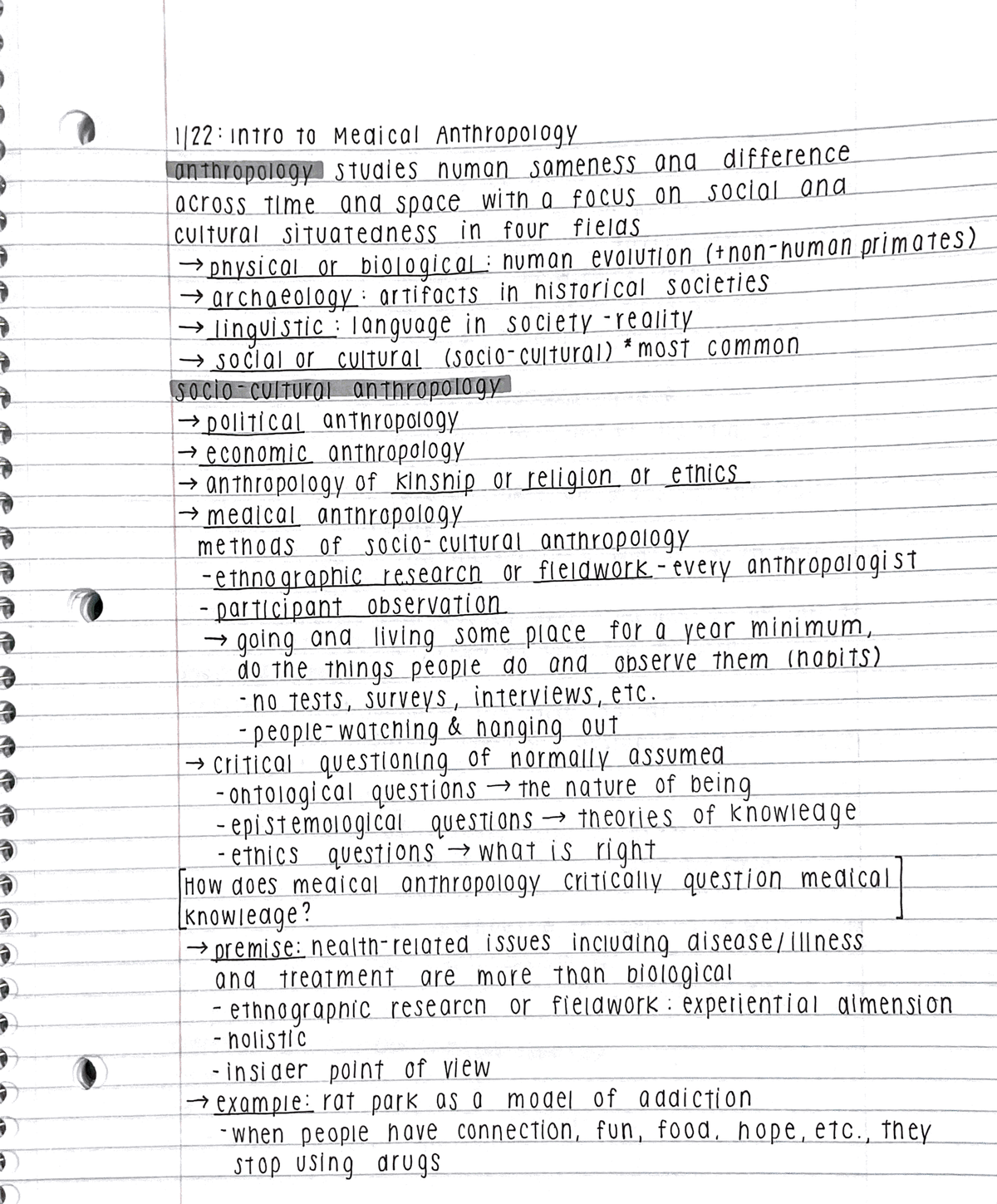 ANTH 2280: Lecture Notes on Intro to Medical Anthropology - 122 intro ...