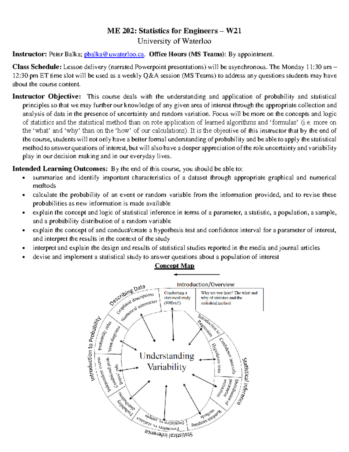 ME 202 W21 - Lecture Notes on Statistics for Engineers - Studocu