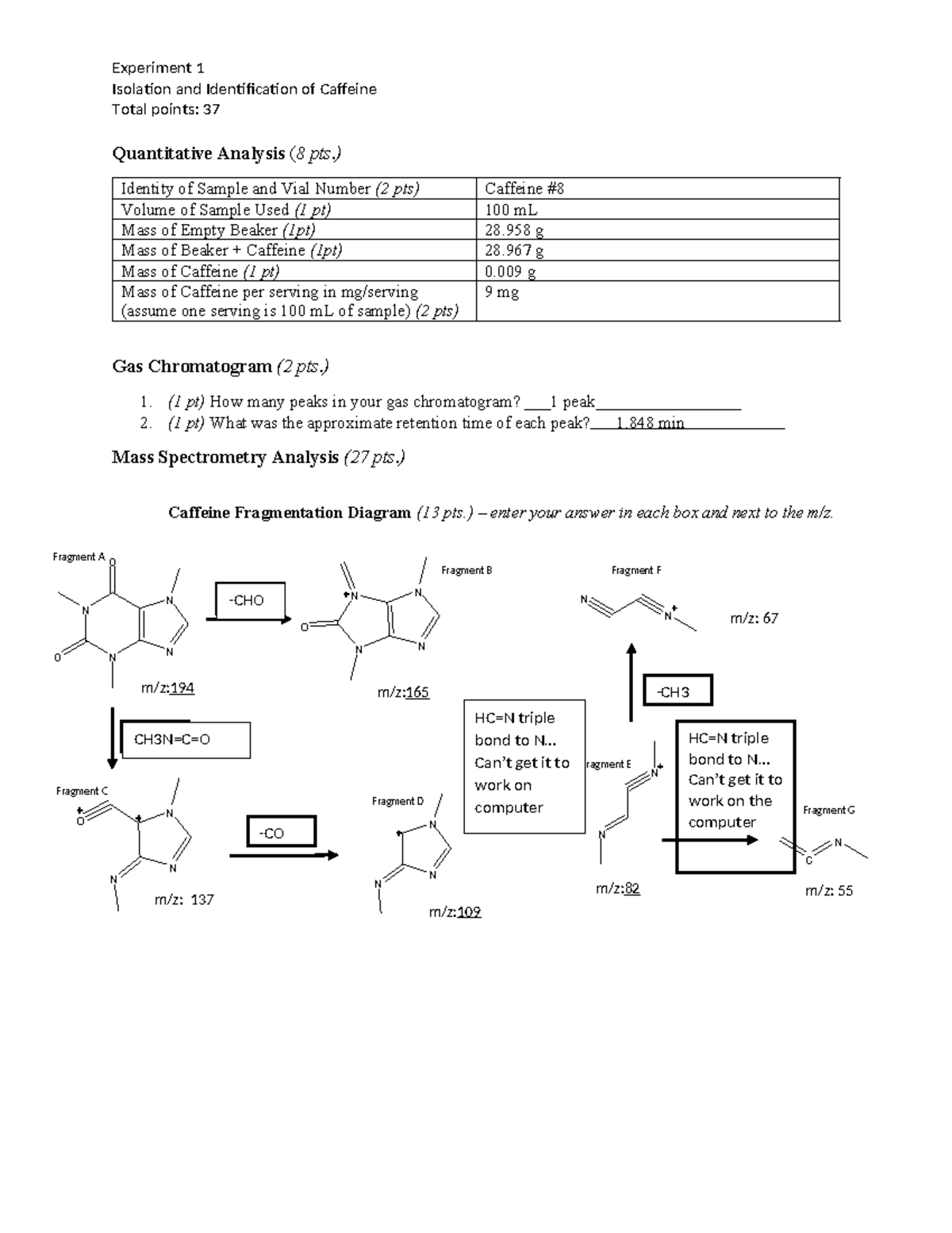 CHEM 110L Template- Experiment 1 Isolation and Identification of ...