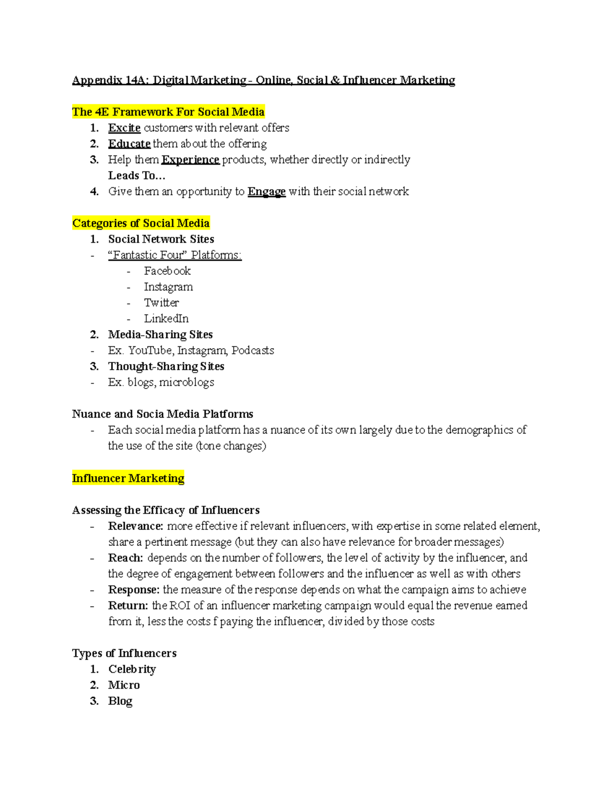 Marketing CH. 14A Appendix: Digital & Influencer Marketing Insights ...