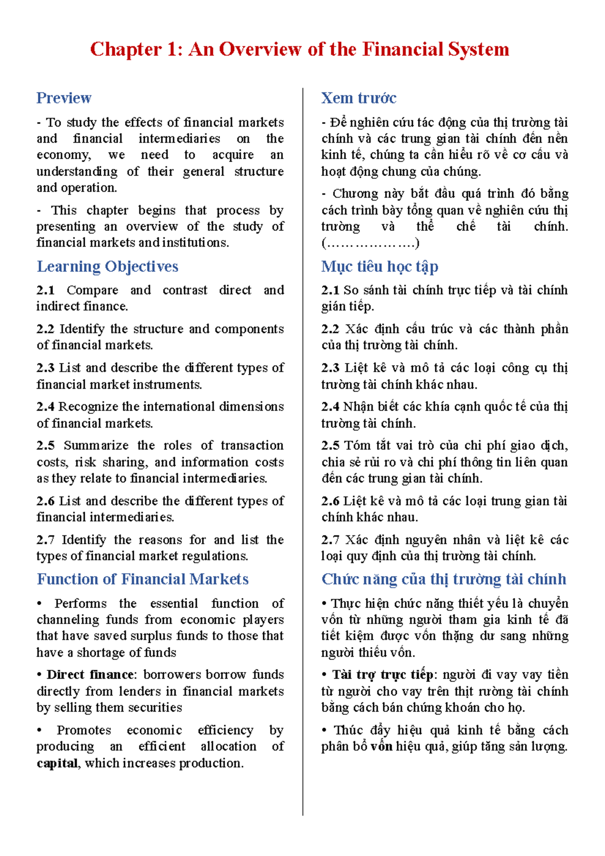 Chapter 1 - slide - Chapter 1: An Overview of the Financial System ...