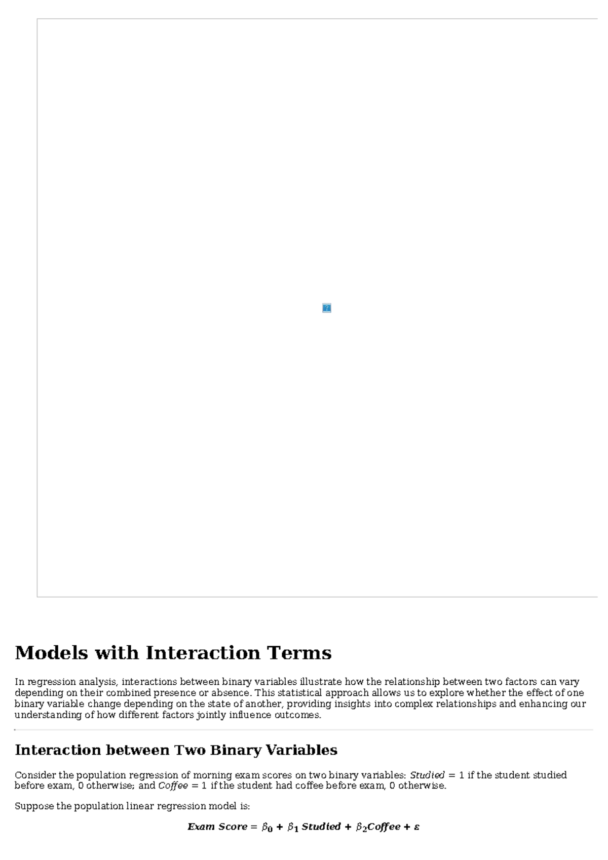 Models with Interaction Terms in Regression Analysis (Course Code: 06 ...
