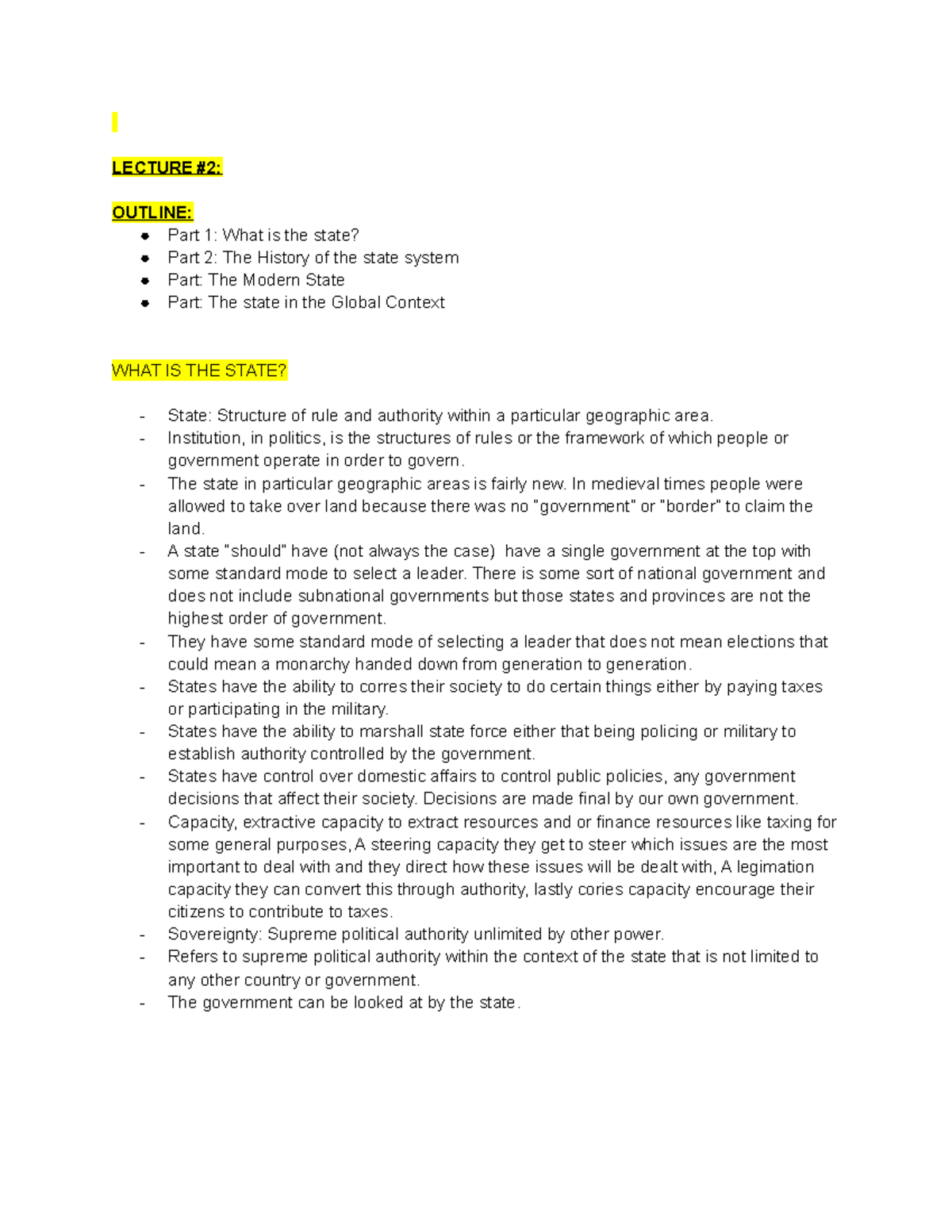 Political Science - Intro to poli sci lecture notes. Includes pearson ...