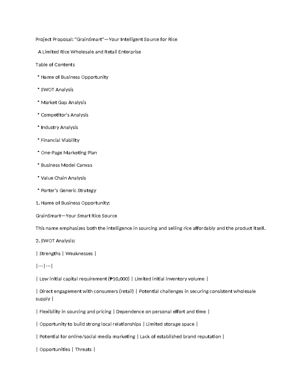Project Proposal: Intelligent Source for Rice (WPS Office) - Studocu