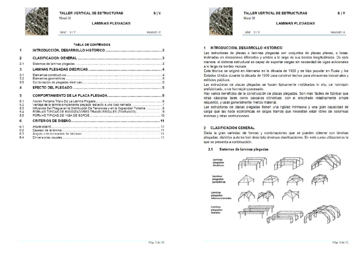 TALLER VERTICAL DE ESTRUCTURAS S V: LÁMINAS PLEGADAS - UNLP 2020 - Studocu