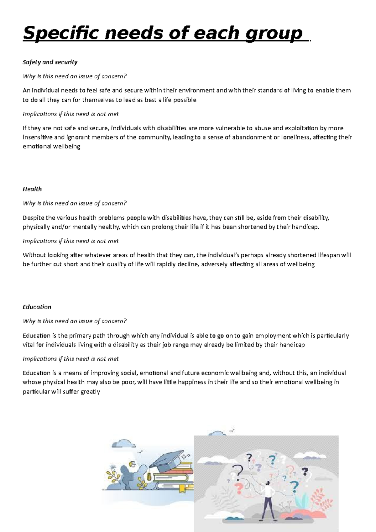 Sheseas Community & Family Studies: Needs of Individuals with ...