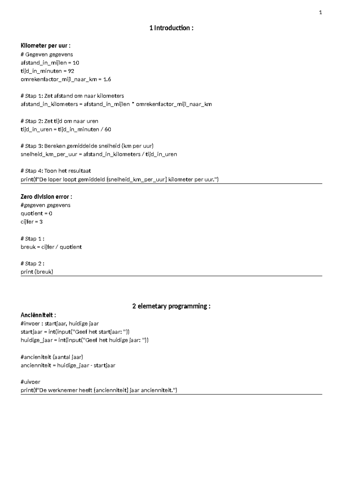 Dodona Oefeningen: Inleiding tot Programmeren (1 1) - Studocu