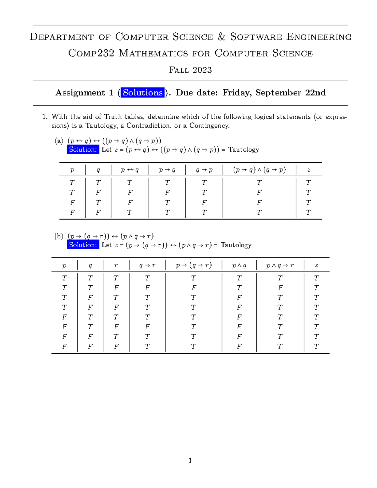 COMP-232-A1 Fall 2023 - Solution - Department of Computer Science ...