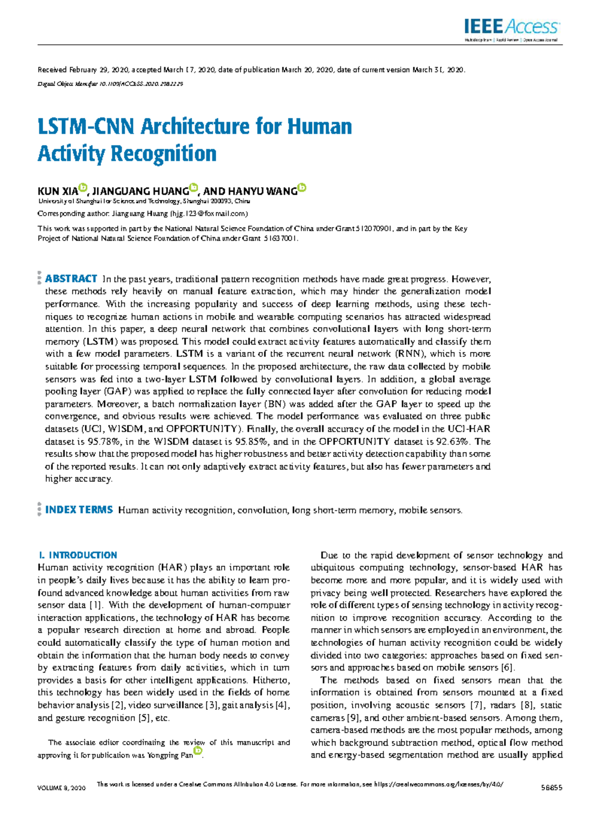 Architecture for Human Activity Recognition: A Deep Learning Approach ...