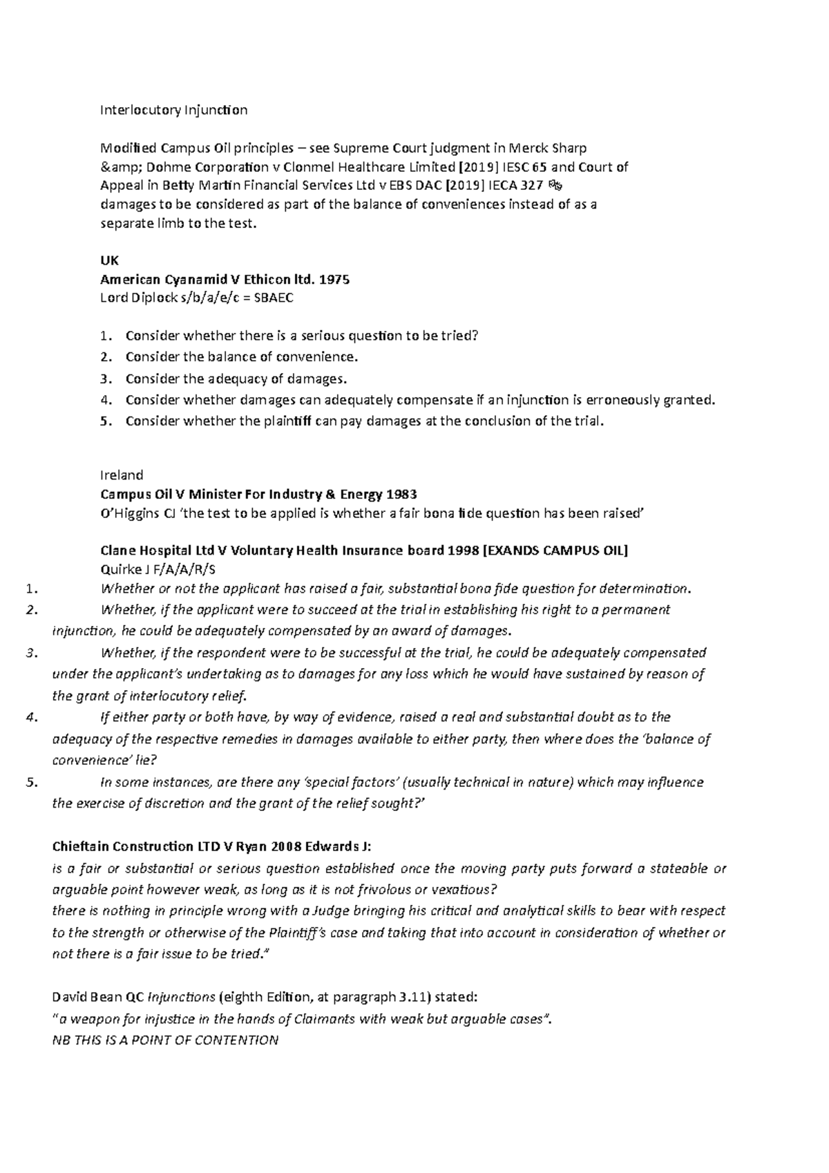 Interlocutory Injunctions: Key Principles & Case Analyses for Law ...