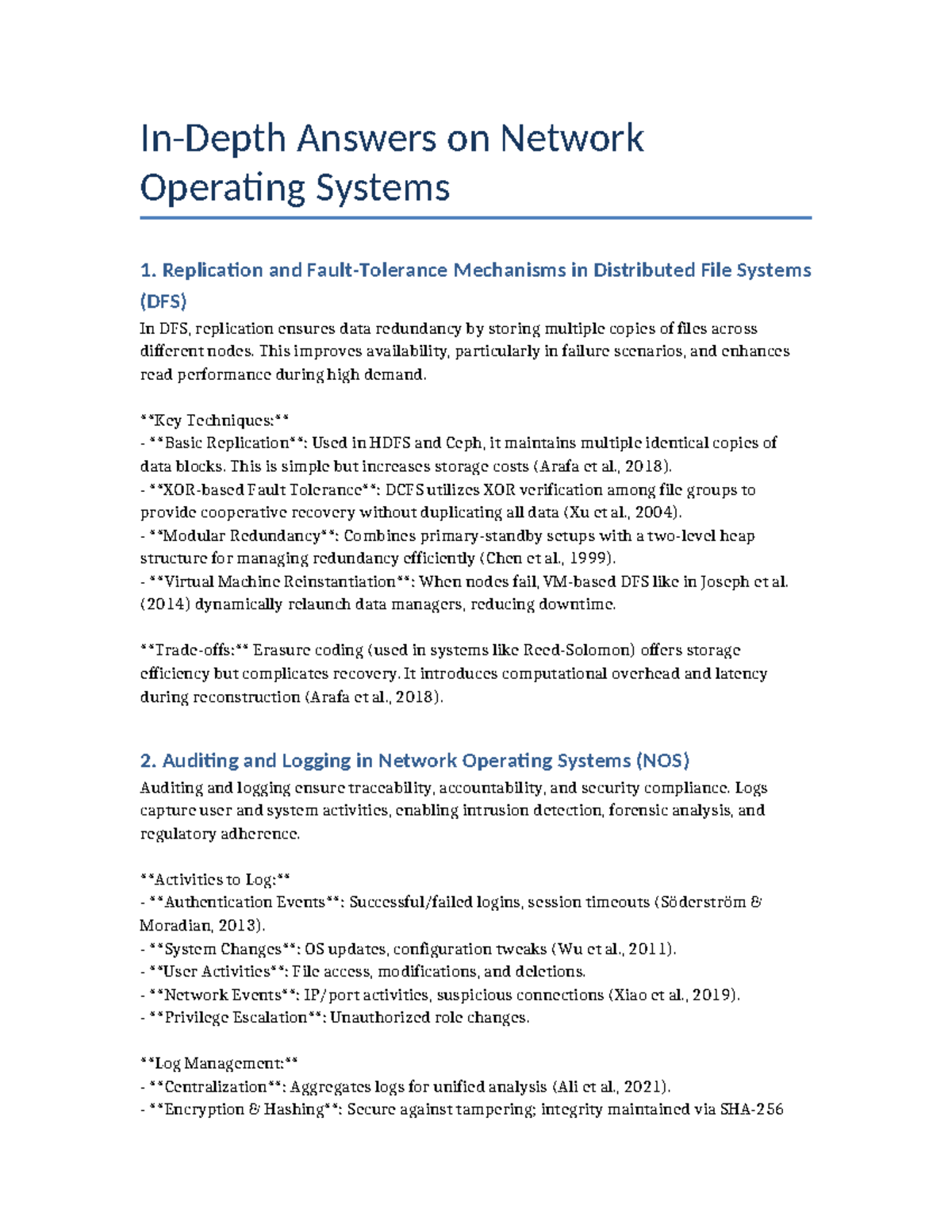 NOS In Depth: Compiled Answers on Operating Systems and DFS - Studocu