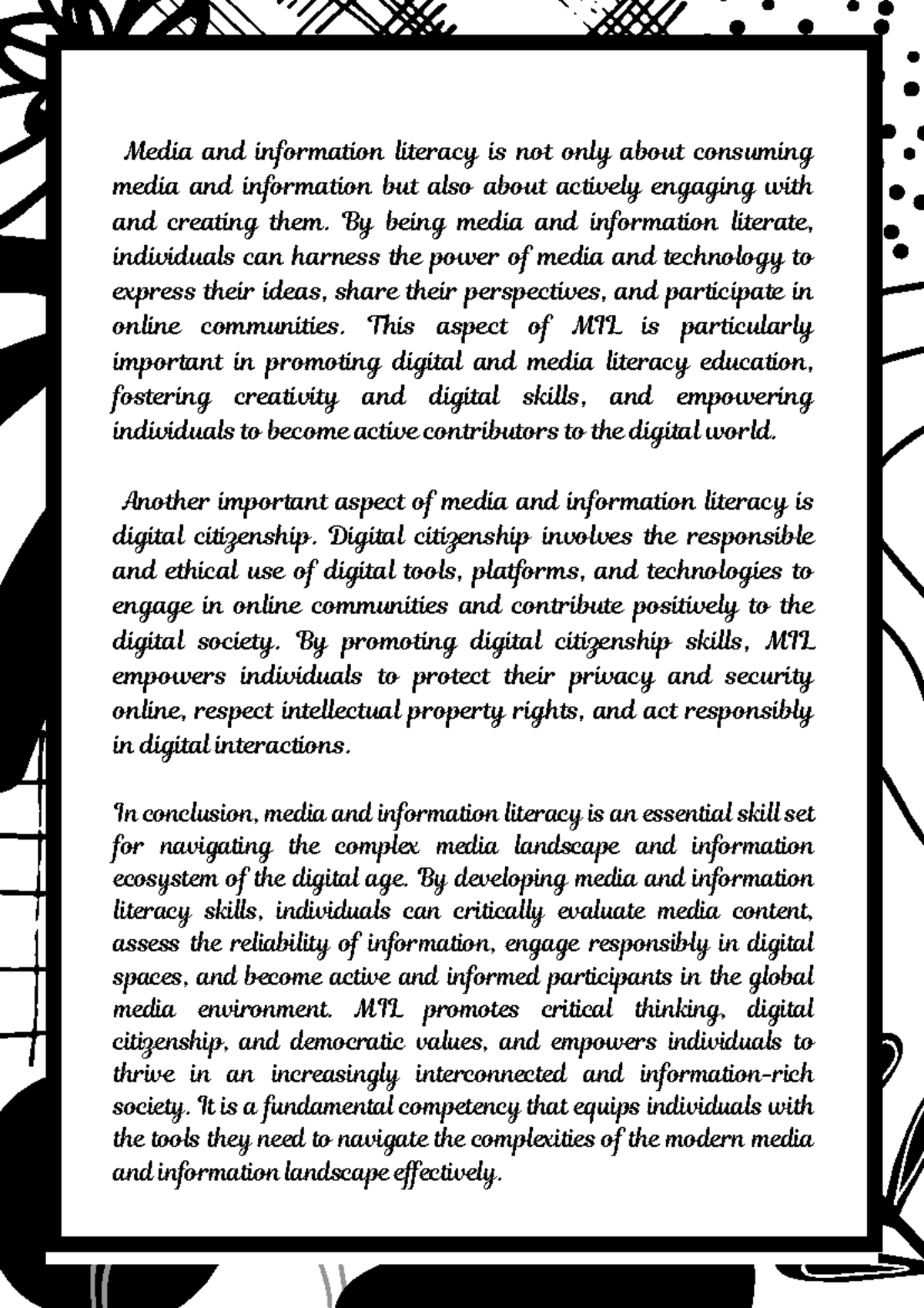 Media and Information Literacy: Engaging and Empowering in the Digital ...